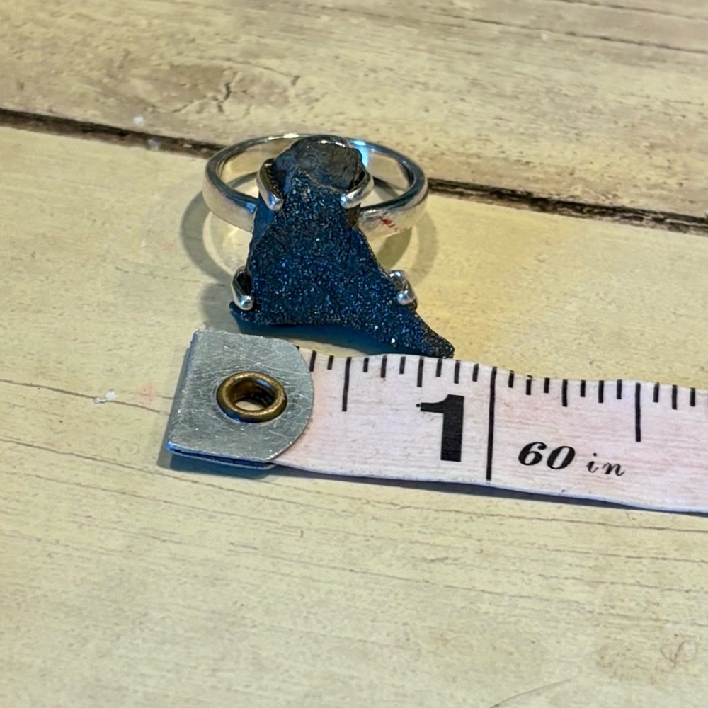 Rainbow Pyrite Druzy Ring - Picture 14 of 14